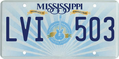 MS license plate LVI503