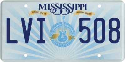 MS license plate LVI508