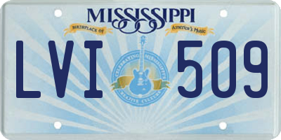 MS license plate LVI509