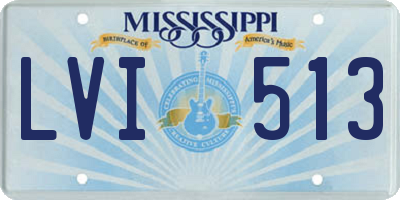 MS license plate LVI513