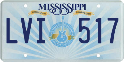 MS license plate LVI517