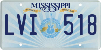 MS license plate LVI518