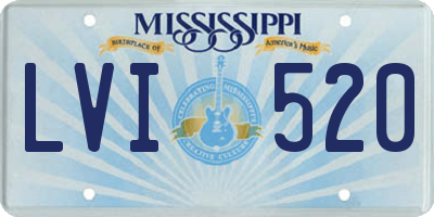 MS license plate LVI520