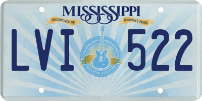 MS license plate LVI522