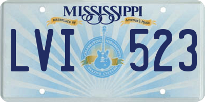 MS license plate LVI523