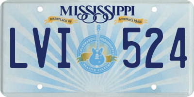 MS license plate LVI524