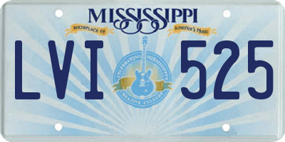 MS license plate LVI525