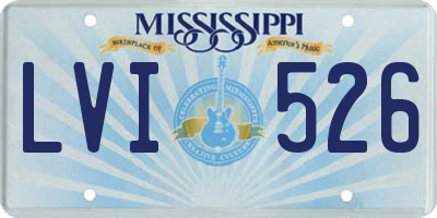 MS license plate LVI526