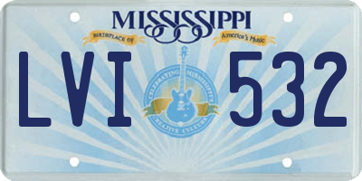 MS license plate LVI532