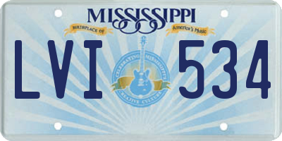 MS license plate LVI534