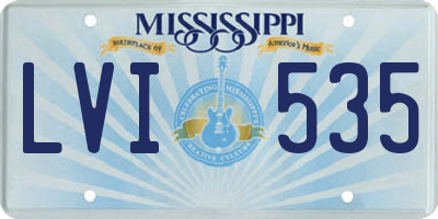 MS license plate LVI535