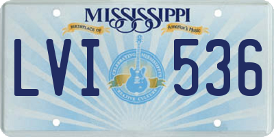 MS license plate LVI536