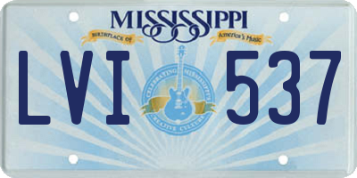 MS license plate LVI537