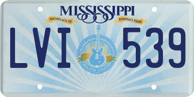 MS license plate LVI539
