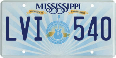 MS license plate LVI540