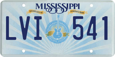 MS license plate LVI541