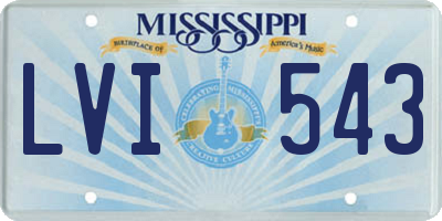 MS license plate LVI543