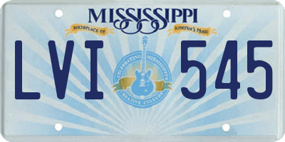 MS license plate LVI545