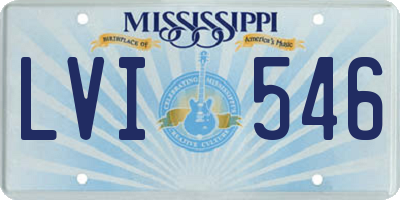 MS license plate LVI546