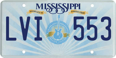 MS license plate LVI553