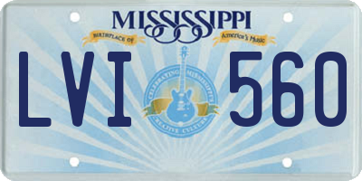 MS license plate LVI560
