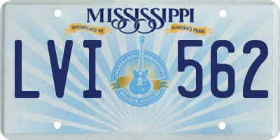MS license plate LVI562