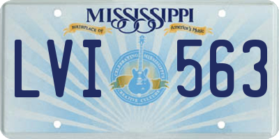 MS license plate LVI563