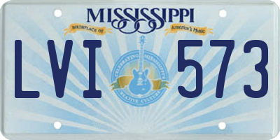 MS license plate LVI573