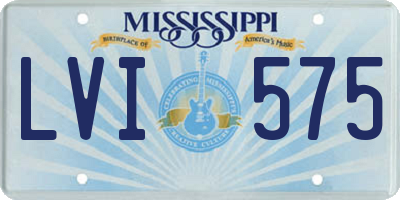 MS license plate LVI575