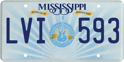 MS license plate LVI593