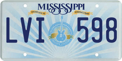 MS license plate LVI598