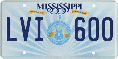 MS license plate LVI600