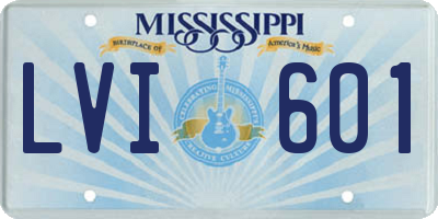 MS license plate LVI601