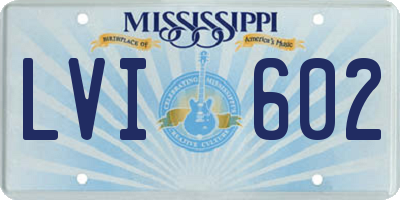 MS license plate LVI602