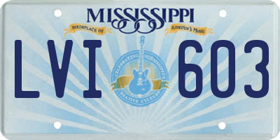 MS license plate LVI603