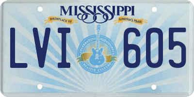 MS license plate LVI605