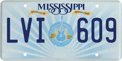 MS license plate LVI609