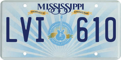MS license plate LVI610