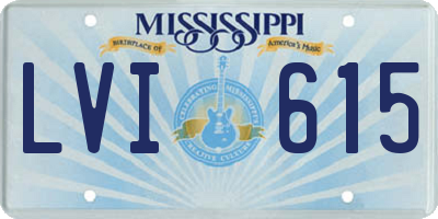 MS license plate LVI615