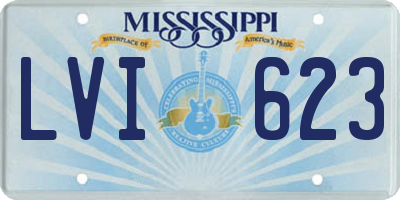 MS license plate LVI623