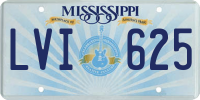 MS license plate LVI625