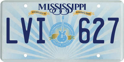 MS license plate LVI627