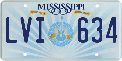MS license plate LVI634