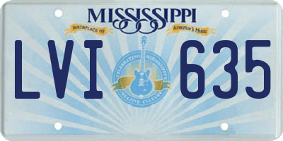 MS license plate LVI635
