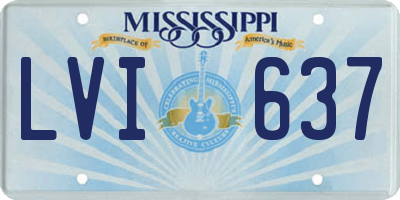 MS license plate LVI637