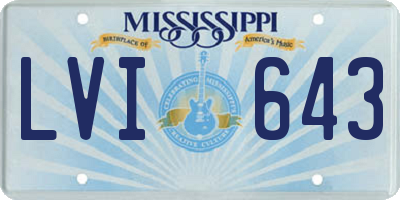 MS license plate LVI643