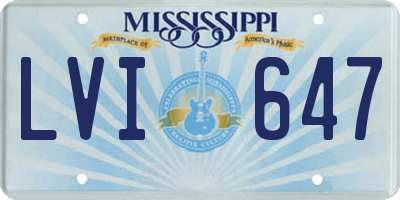 MS license plate LVI647