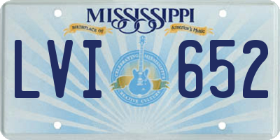 MS license plate LVI652
