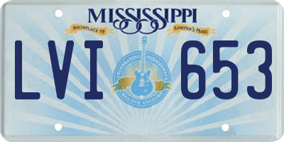 MS license plate LVI653