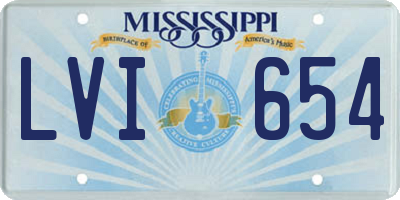 MS license plate LVI654